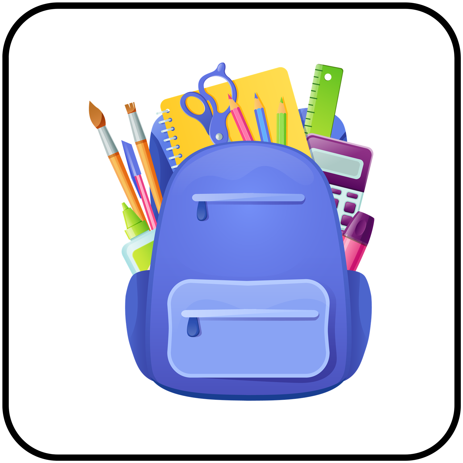  backpack with school supplies